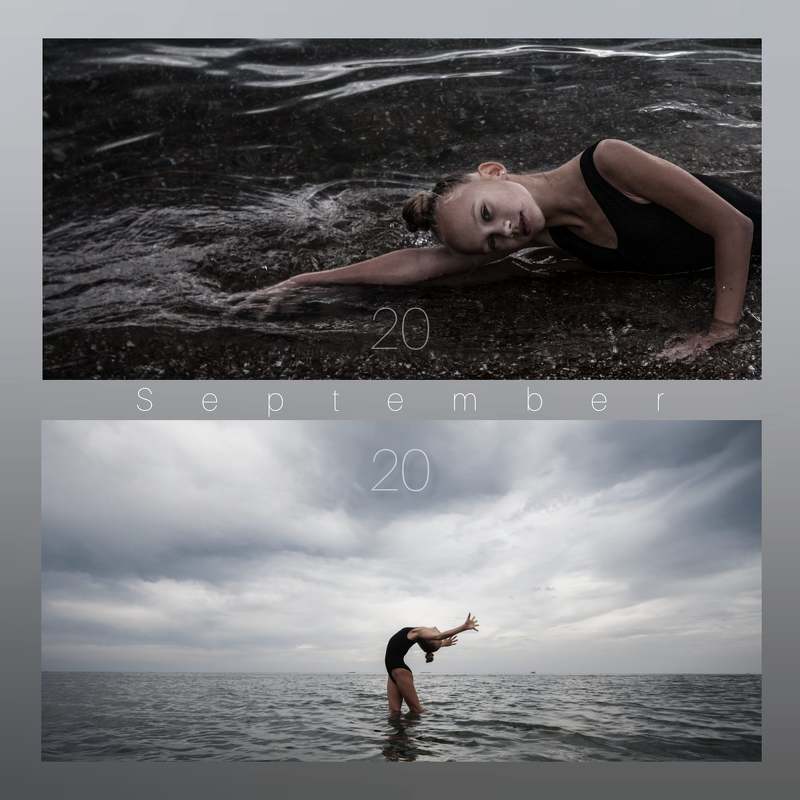 Гибкость, девочка, море, гимнастка, Одесса Постер к сентябрюphoto preview