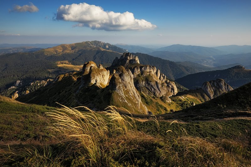 autumn, trees, clouds, rocks, landscape, travel, nature, mountain, romania, aternoon Sunny Dayphoto preview