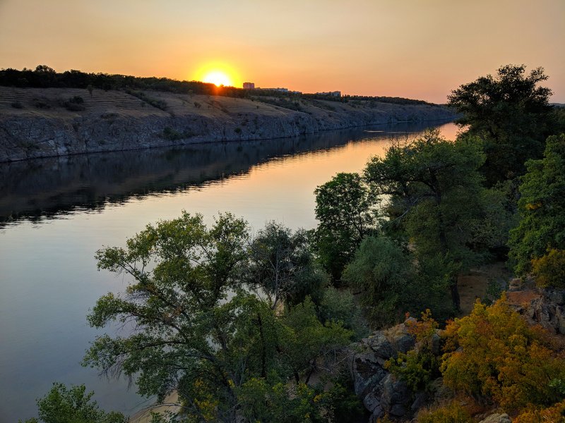 пейзаж,закат,краски,небо,landscape,sky,sunset,река,отражение,вода,дерево,вечер,хортица,релакс ***photo preview
