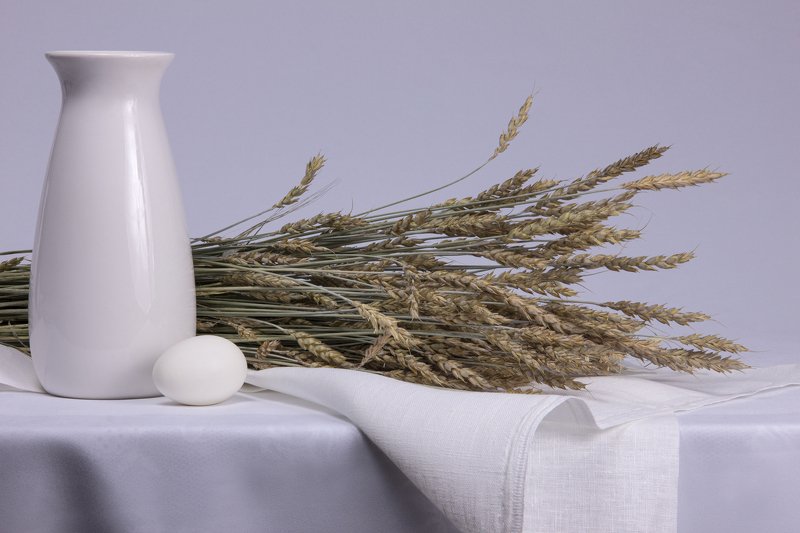 натюрморт, яйцо, колоски, ткань  Колоскиphoto preview