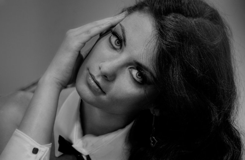 девушка,портрет,ч/б ***photo preview